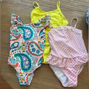 Mini Boden Paisley, Gingham & Terrycloth One Piece Bundle size 7